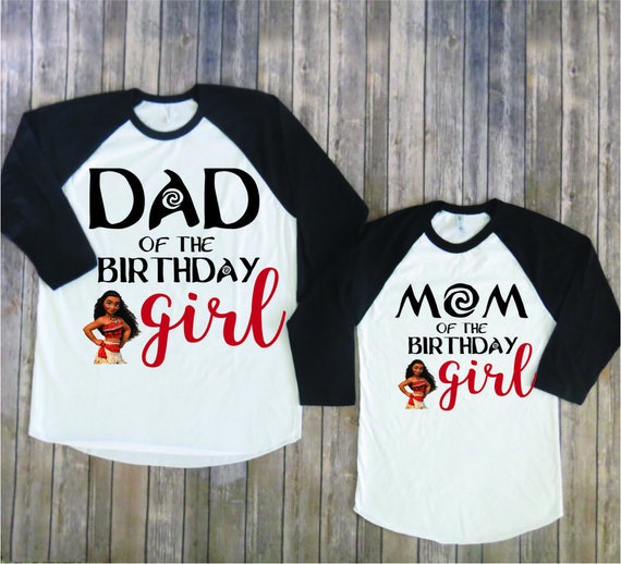 Mom And Dad Of Birthday Girl Moana Verison Moana Birthday Etsy