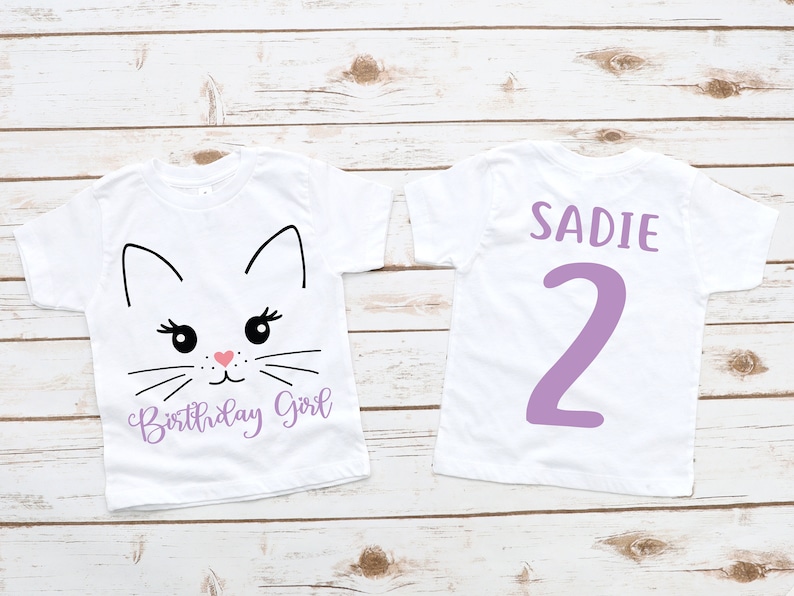 Cat Birthday Shirt Kitty Birthday Shirt Girl Birthday Shirt Etsy