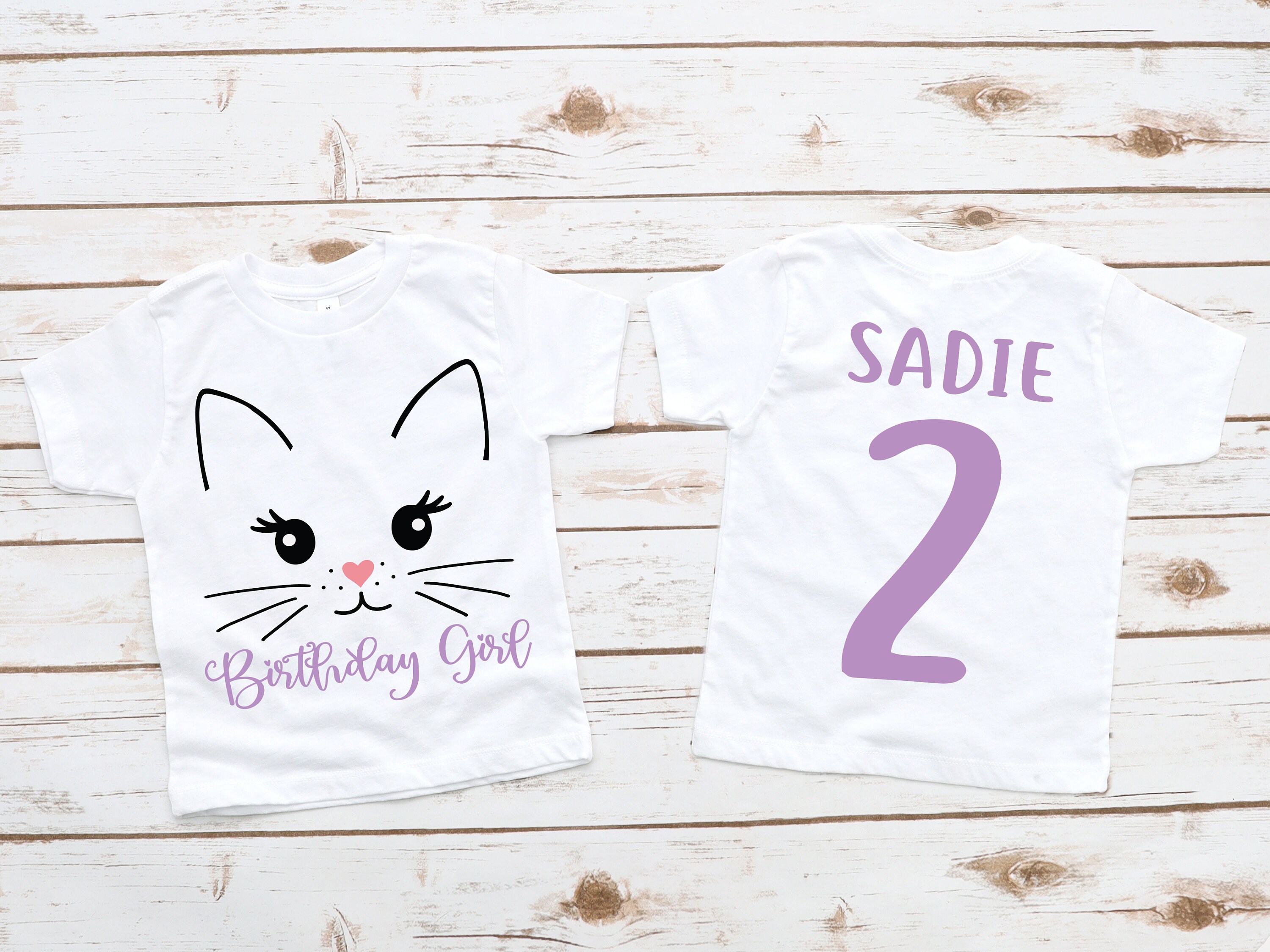 Cat Birthday Shirt Kitty Birthday Shirt Girl Birthday Shirt Etsy