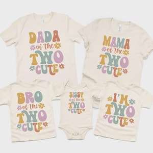 Two cute shirt, 2nd birthday shirt, birthday girl shirt, 2nd birthday outfit, toddler birthday shirt, retro groovy birthday girl , two year image 7