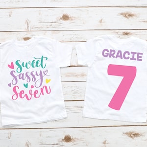 Sweet sassy seven girls 7th seventh birthday shirt girl , 7th birthday, 7th birthday shirt, 7th birthday girl, seventh birthday shirt