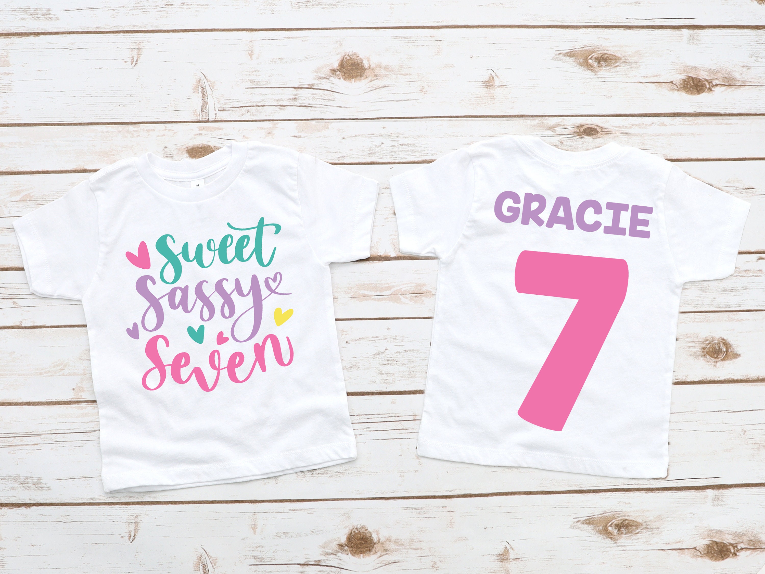 Sweet Sassy Seven Girls 7th Seventh Birthday Shirt Girl 7th Etsy 