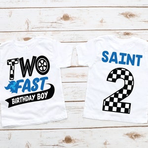 Two fast birthday boy race car shirt, racecar birthday shirt, birthday boy shirt, racecar birthday party, race car t-shirt, custom race car