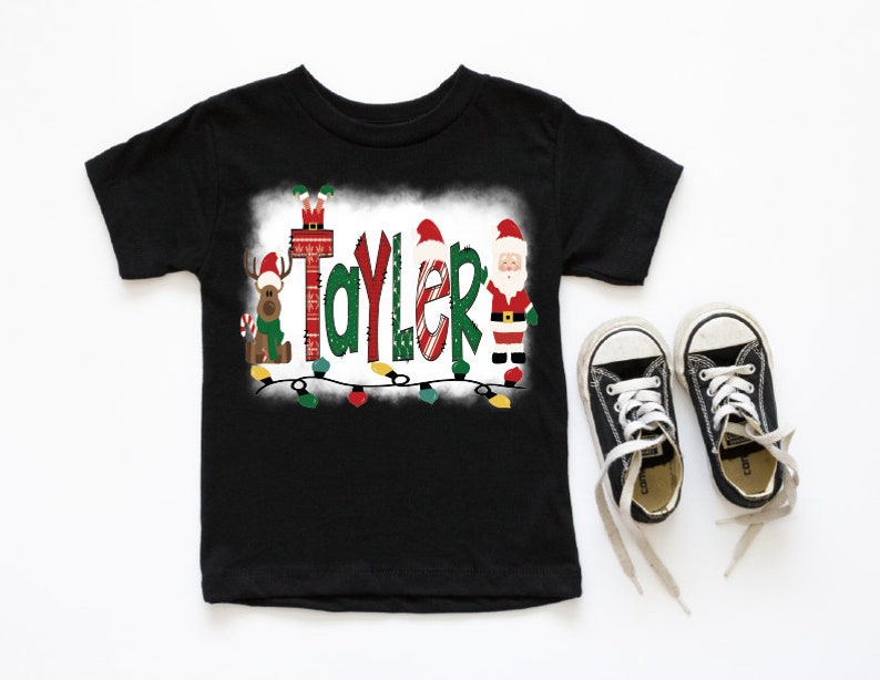 Christmas Kid Toddler Personalized Name Boy Girl Custom Reindeer Santa