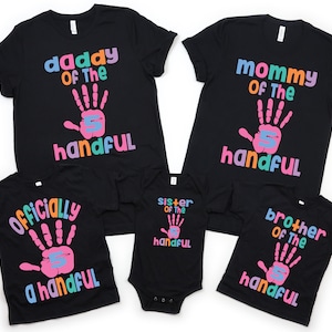 Girls 5th birthday handful shirt, fifth birthday shirt, 5th birthday shirt girl, girls fifth birthday shirt, 5th birthday tee, 5 years old