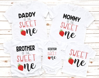 Family sweet one strawberry 1st birthday shirts, strawberry birthday party ,  birthday girl, first birthday, 1st birthday theme, sweet one