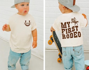 My First Rodeo Shirt, Boys Western Birthday Outfit, Cowboy 1st Birthday Tee, Personalized Name Horseshoe Shirt, Rodeo Theme Party Shirt