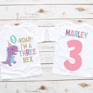 Three rex 3 rex girl dinosaur birthday shirt , 3 rex birthday shirt, girl dinosaur birthday shirt, 3rd birthday shirt, dinosaur birthday