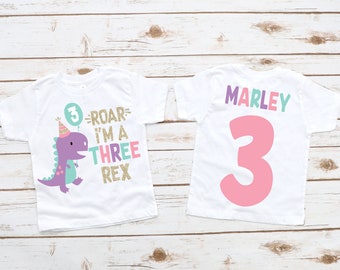 Three rex 3 rex girl dinosaur birthday shirt , 3 rex birthday shirt, girl dinosaur birthday shirt, 3rd birthday shirt, dinosaur birthday