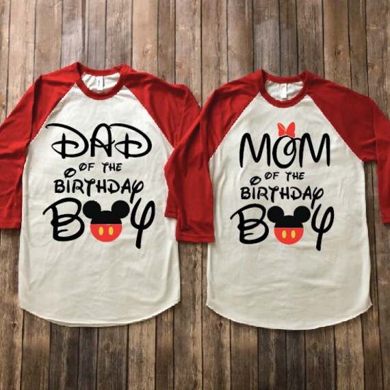mom and dad mickey mouse birthday shirts