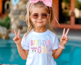 Cat birthday shirt, kitty birthday shirt, girl birthday shirt, girl birthday party, cat theme birthday, custom kitty cat, kitty shirt