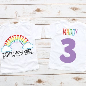 Rainbow birthday shirt, girl birthday shirt, girl birthday party, rainbow party, rainbow birthday, rainbow theme, rainbow shirt, rainbow