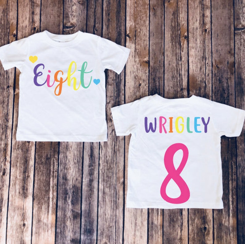 Eight Eight Shirt Birthday Girl Shirt Eight Year Old Etsy