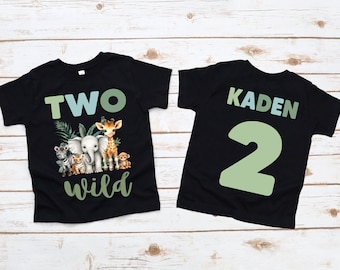 Two wild shirt ,2nd birthday shirt , two wild shirt, two wild birthday boy, wild birthday shirt, boys wild shirt, safari animals jungle zoo