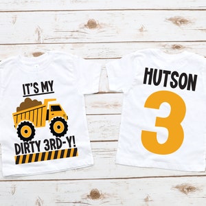 Dirty 3RD-Y birthday shirt, dump truck birthday, construction birthday , construction party , boys 3rd birthday shirt, 3rd birthday party