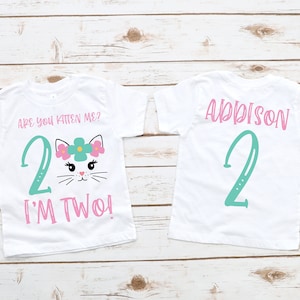 Cat birthday shirt, Kitty birthday shirt, cat birthday party, kitten shirt, are you kitten me, cat birthday outfit, 2nd birthday shirt