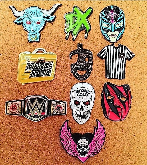 WWE 10 Pin Badges Enamel Pin Hasbro Wrestling The Rock Etsy