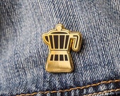 Stove Top Coffee Maker Moka Pot Gold and Black Barista Espresso Food Hard Enamel Pin Lapel Pin