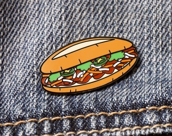 Banh Mi Vietnamese Sandwich Pin | Food Pin | Baguette | Vietnam | Hard Enamel Pin | Lapel Pin