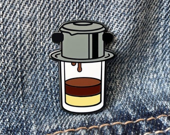 Vietnamese Iced Coffee Pin | Food Pin | Ca Phe Sua Da | Cafe Da | Vietnam | Hard Enamel Pin | Lapel Pin