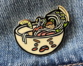 Pho Soup Noodles Pin | Hangry Food Foodie | Asian noodz | Vietnam | Hard Enamel Pin | Lapel Pin