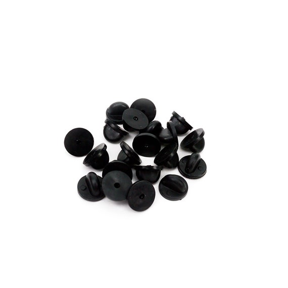 Black Rubber Clutches Backings Backs Clasp for Enamel Lapel Pin