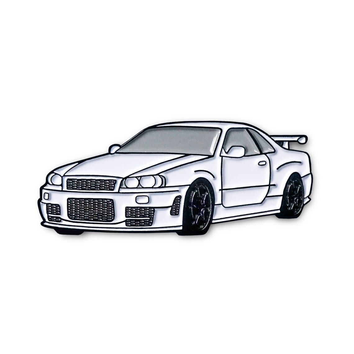 Nissan Skyline GT-R R34 (white) Car Pin | Sports Race Import Car | Soft ...