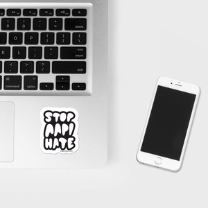 Charity Fundraiser Stop AAPI Hate Stop Asian Hate Vinyl Die Cut Waterproof Sticker Laptop Computer Hydroflask Water bottle Phone Case Decal