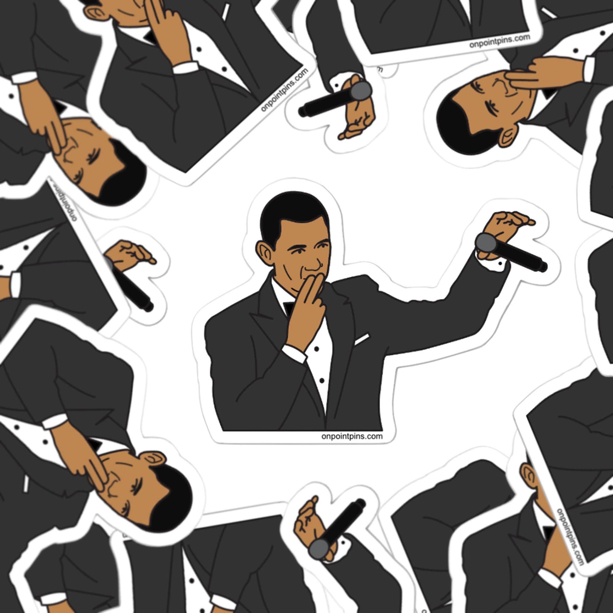 Barack Obama Mic Drop Meme Vinyl Die Cut Pegatina impermeable Etsy México