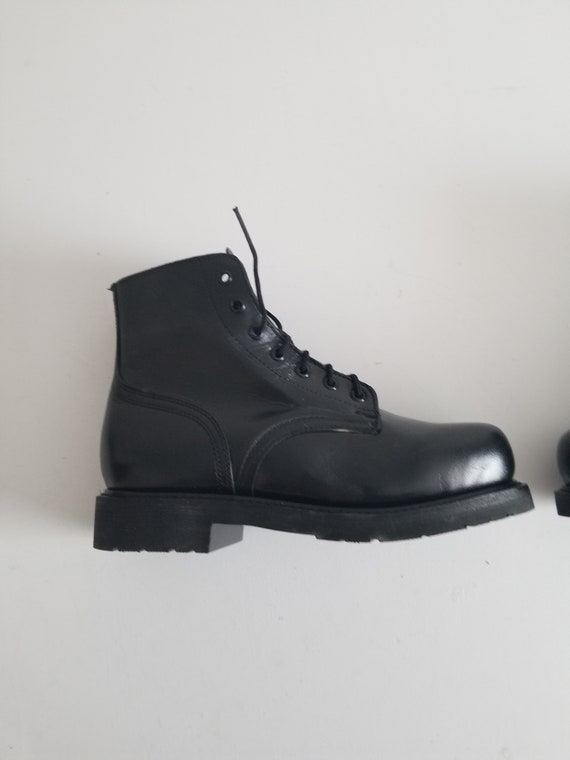 Combat boots or parade boots Black leather cadet boots - Gem