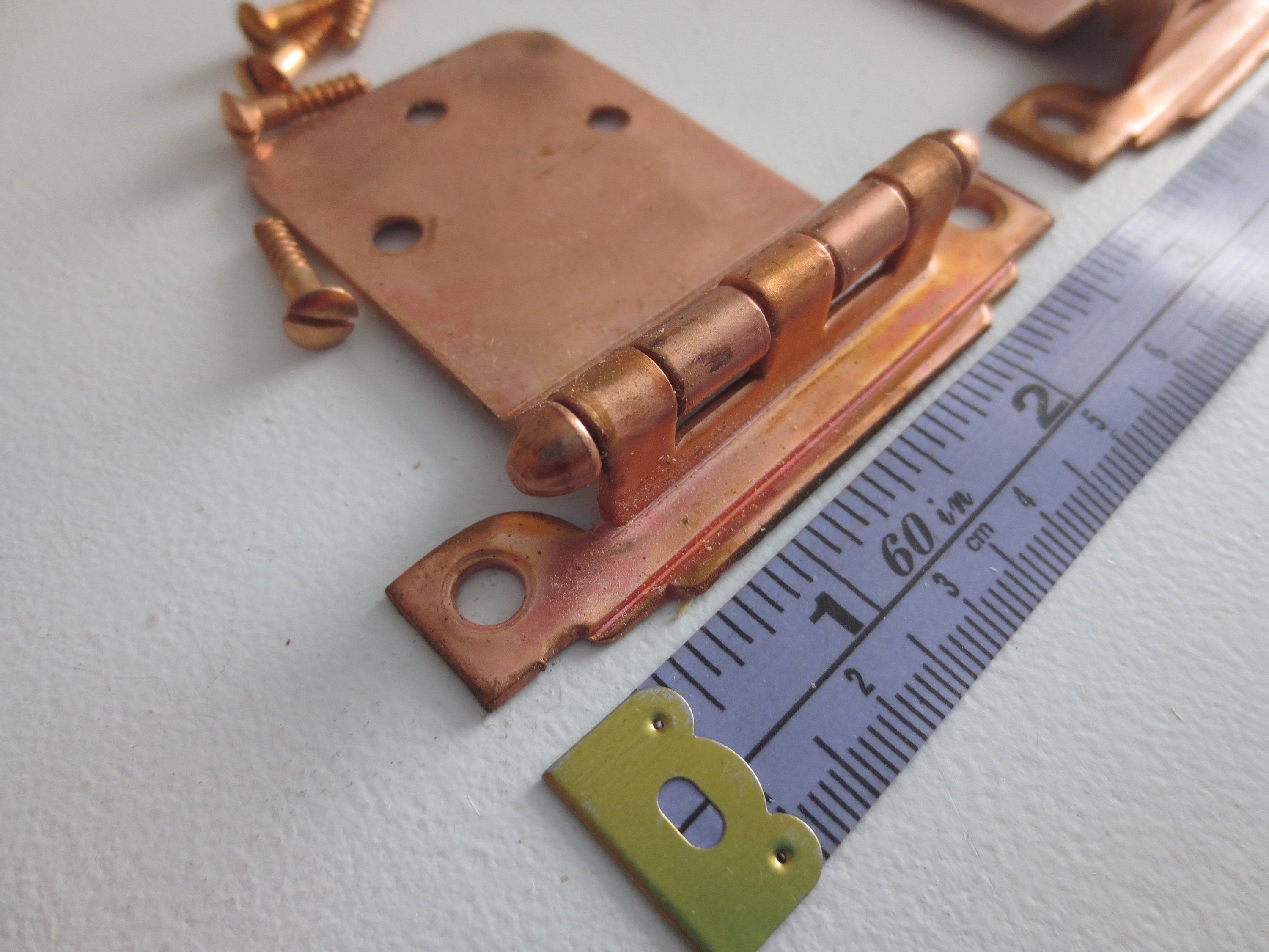 Pair antique copper hinge Etsy