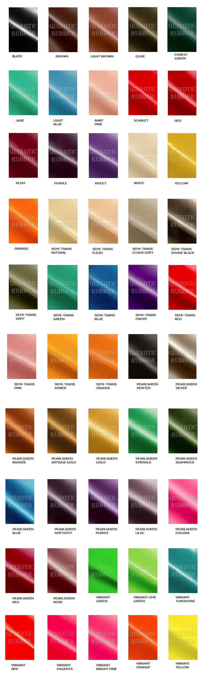 COLOR CHART | Etsy
