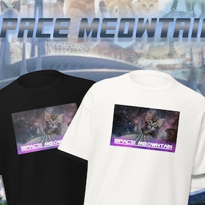 Space Meowntain Disney Space Mountain Cat Parody Tee