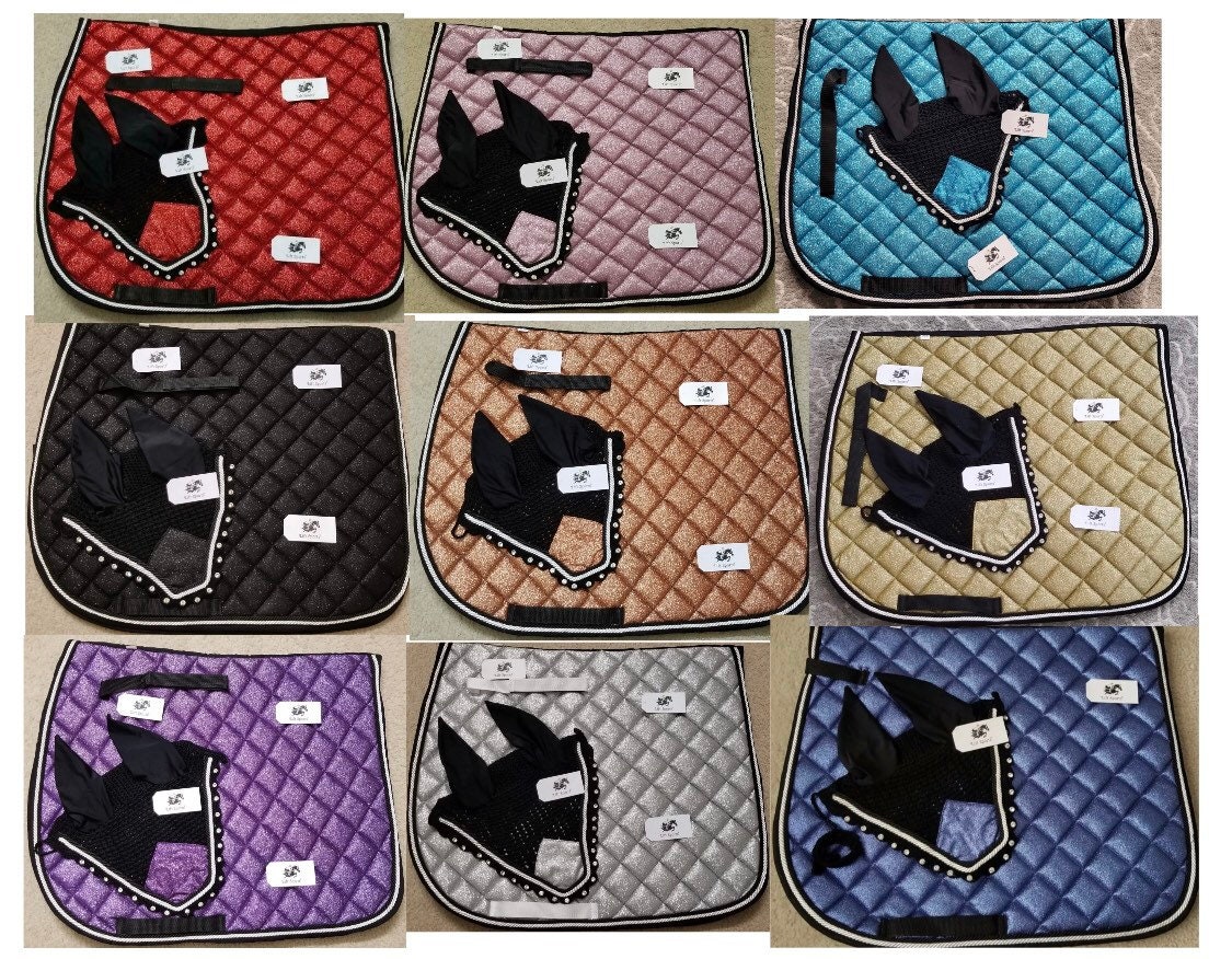 New Stylish Glittery Horse English Saddle Pad Set With Etsy