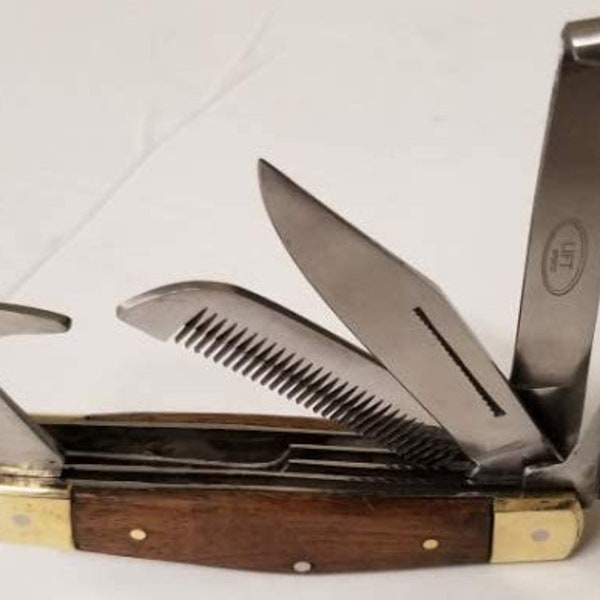 Foldable Horse Care Farrier Tool Multi Hoof Knife Tool Comb Pick Grooming Pocket Handmade Stainless Steel