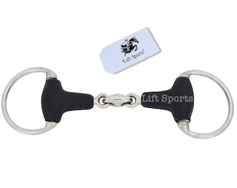 Horse Rubber Egg Butt Bit Snaffle with Lozenge Fat Double Jointed Stainless Steel New