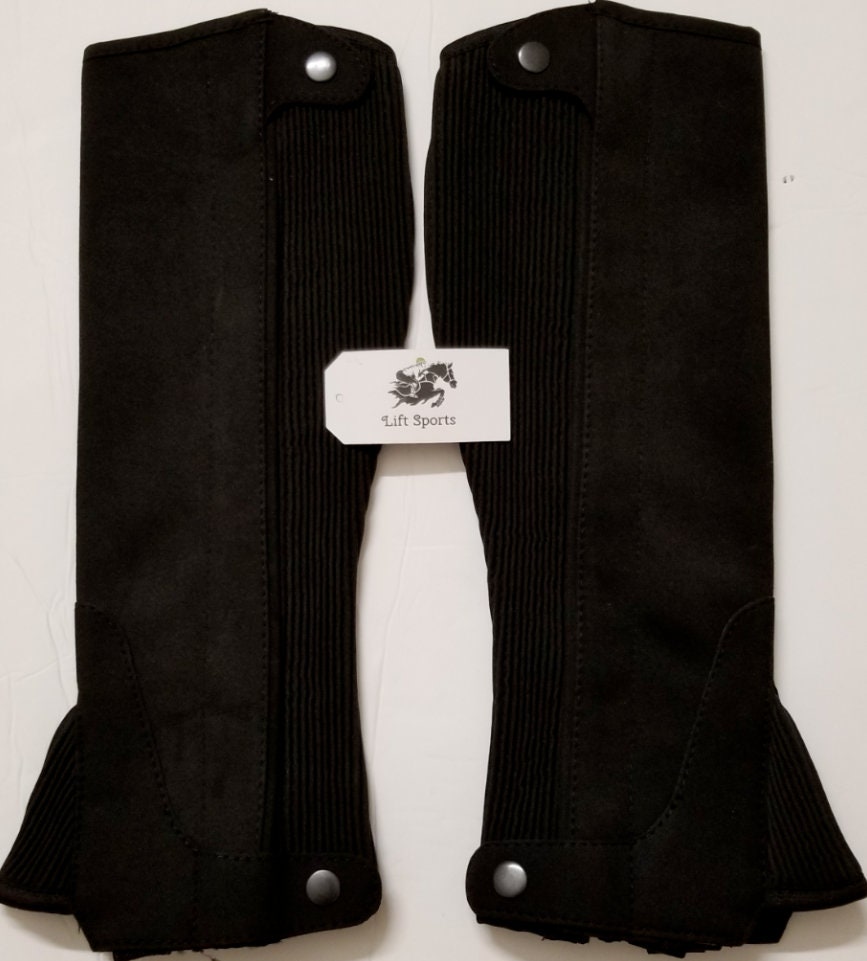 Half Chaps Horse Riding Equestrian Adult S/M/L/XL Amara Black Etsy