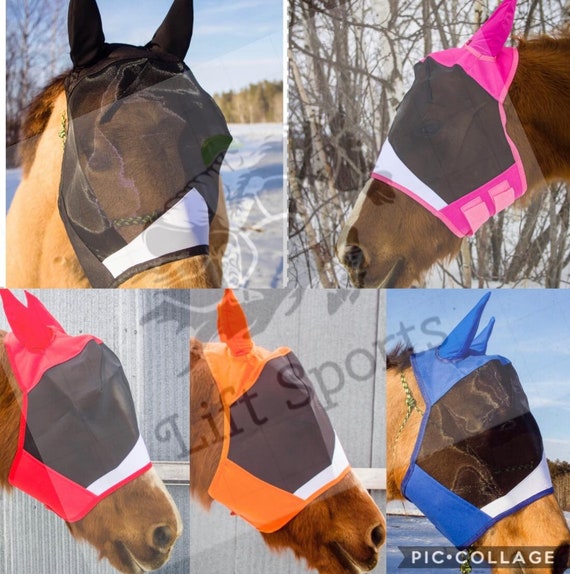 Horse Fly Mask with Ears 5 Colors Stretchable Ears Air flow Bugs Insects Mosquitoes Lycra Pest Repellent