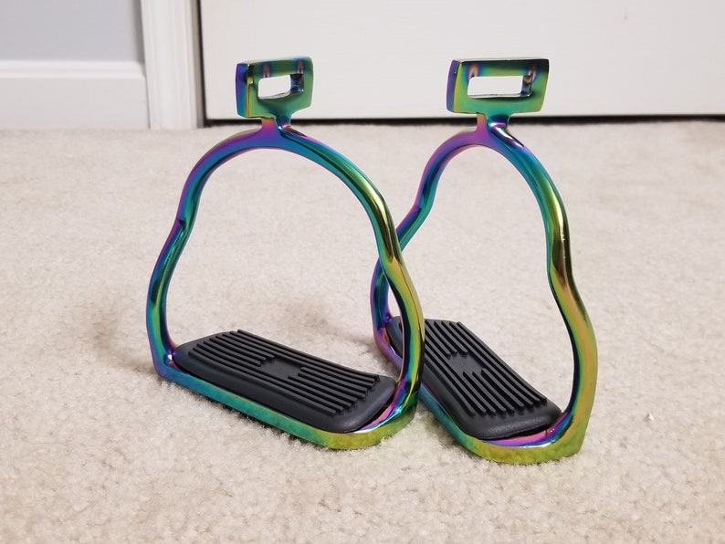 Rainbow Multi Color 4.75 Inch Horse Safety Saddle Stirrups Etsy