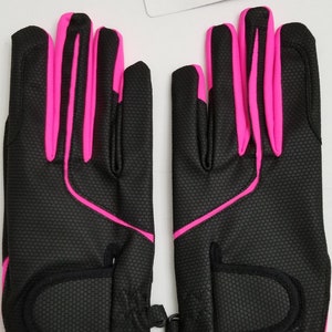 New Women Horse Riding Gloves Leather Grip Equestrian Pink Black Tack Horse Back image 9