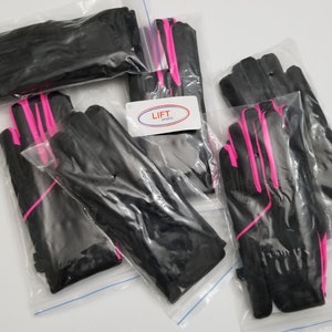 New Women Horse Riding Gloves Leather Grip Equestrian Pink Black Tack Horse Back immagine 7