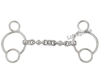 Horse Waterford Universal Snaffle Bit Mouthpiece 3 Ring 2 Gag Jumping Shows New