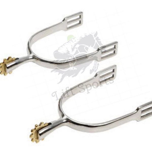 Horse Spurs Stainless Steel with Brass Rowel Light Weight Polish