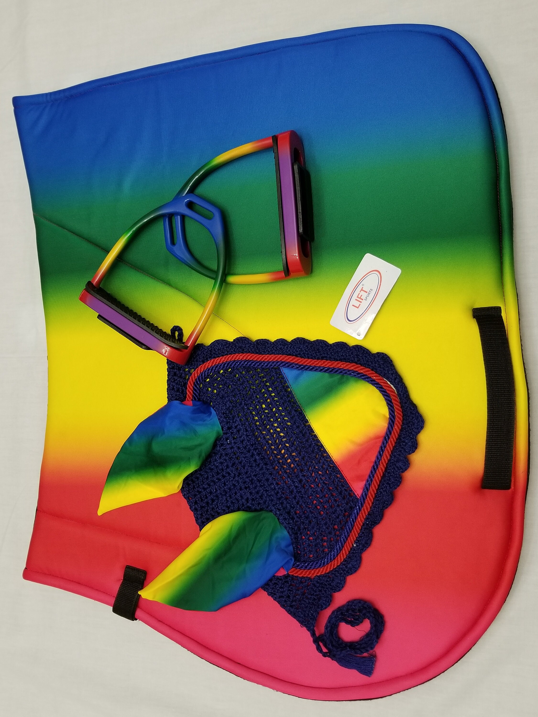 Rainbow Horse English Saddle Pad Set with Matching Stirrups Etsy