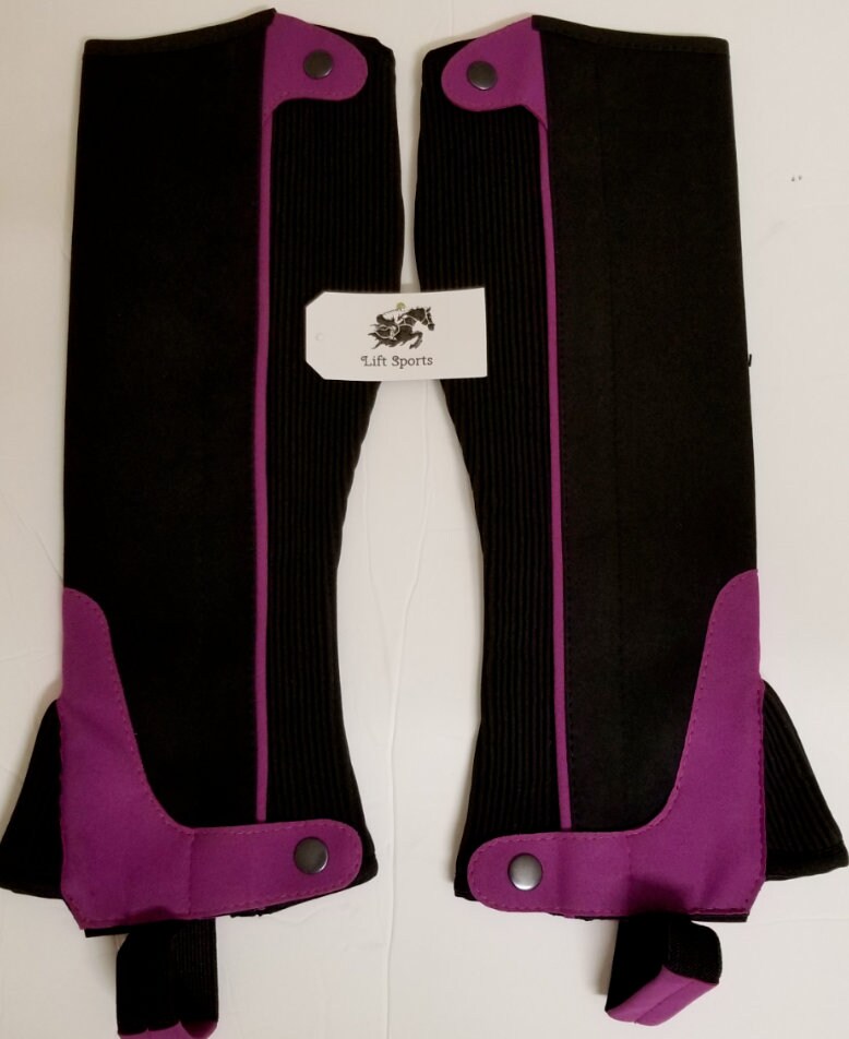 Half Chaps Horse Riding Equestrian Adult S/M/L/XL Amara Black Etsy