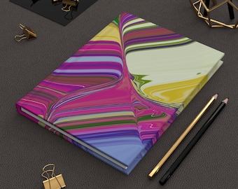 Notebook Abstract Colorful Swirl Hardcover Journal | Matte Finish