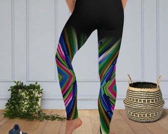 Women Leggings with Prismatic Colorful Pattern