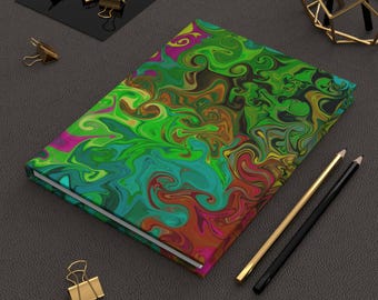 Mandala Hardcover Journal | Kaleidoscope Art Notebook | Boho Gift for Artist | Music Lover Sketchbook Psychedelic