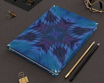Blue Purple Kaleidoscope Hardcover Journal | Matte Notebook