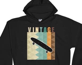 Stile retrò Skateboard felpa con cappuccio | Design retrò Vintage con cappuccio per pattinatori, Skateboarder regalo